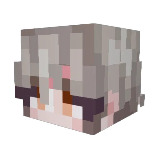 AzzyLove Minecraft avatar head, 3D render