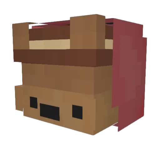 B00MU Minecraft avatar head, 3D render