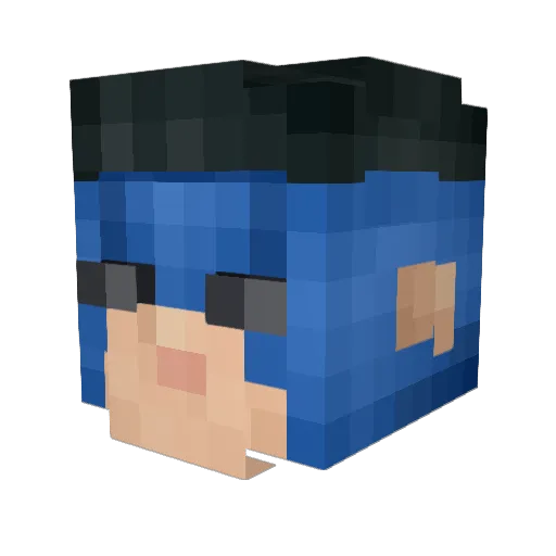 B00Mer_195 Minecraft avatar head, 3D render
