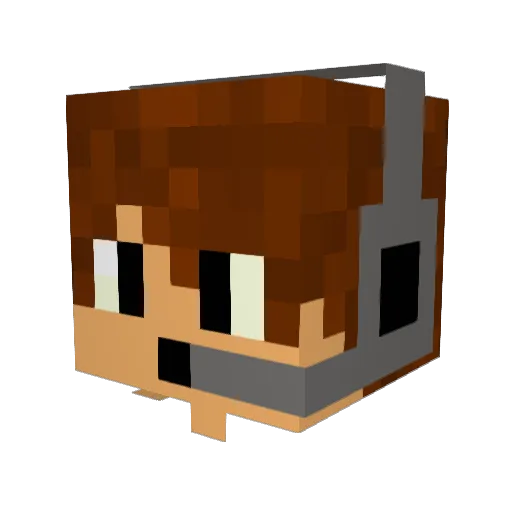 B00mCraft Minecraft avatar head, 3D render