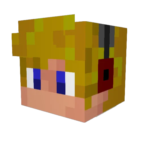 B04T Minecraft avatar head, 3D render