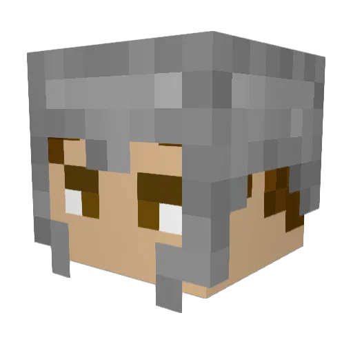 B074S Minecraft avatar head, 3D render