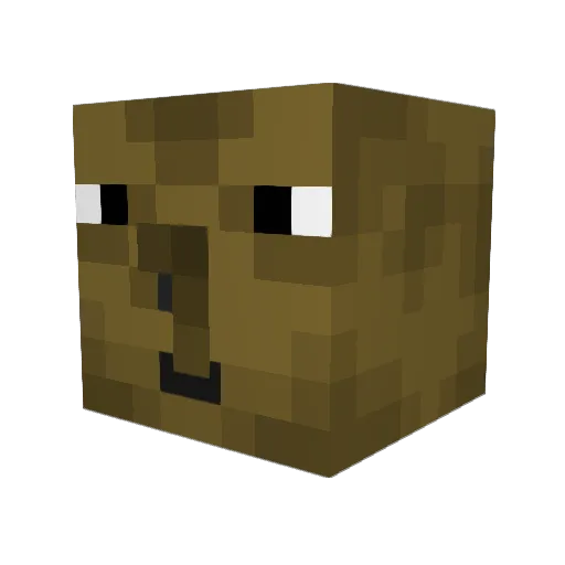 B0990F Minecraft avatar head, 3D render
