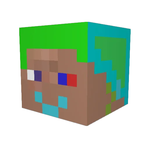 B0MJ4RA Minecraft avatar head, 3D render