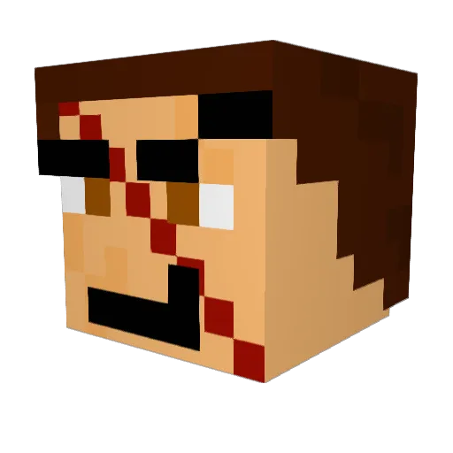 B0UB3RT Minecraft avatar head, 3D render