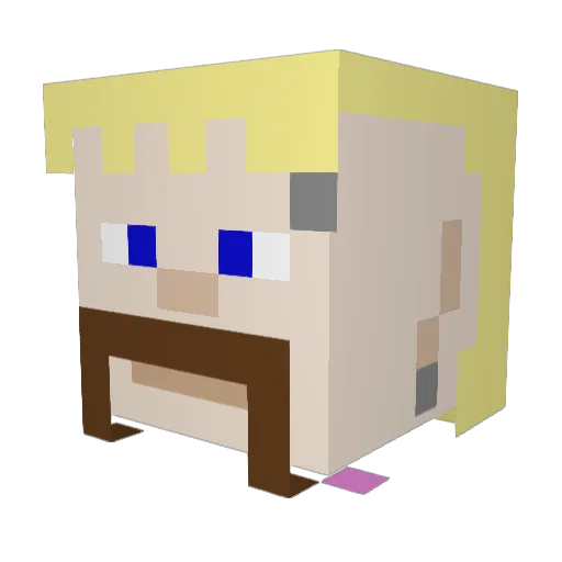 B0XING Minecraft avatar head, 3D render