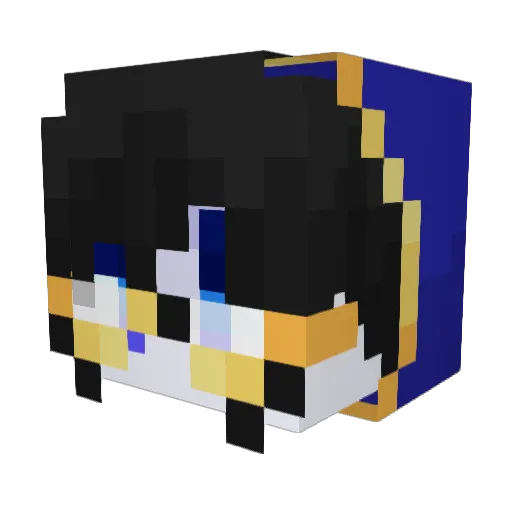 B0baS0da Minecraft avatar head, 3D render