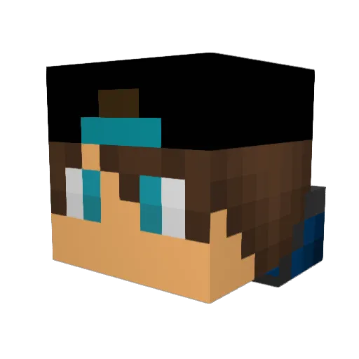 B0bj3_ Minecraft avatar head, 3D render