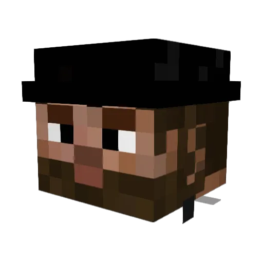 B0nZ1A Minecraft avatar head, 3D render