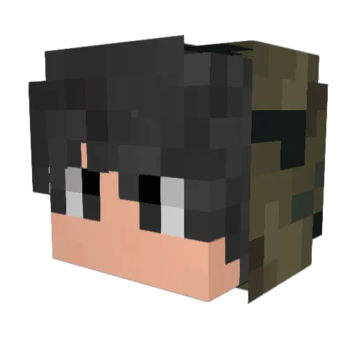 B0tkiller Minecraft avatar head, 3D render