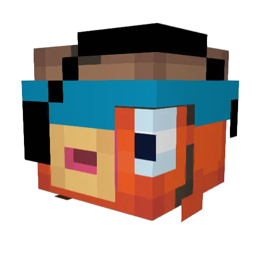 B10M3K1342 Minecraft avatar head, 3D render