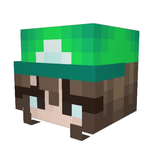 B10RG Minecraft avatar head, 3D render