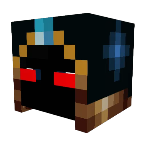 B1URR_ Minecraft avatar head, 3D render