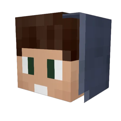 B1ack4 Minecraft avatar head, 3D render