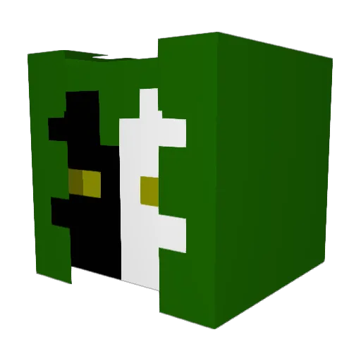 B1ackZetsu Minecraft avatar head, 3D render