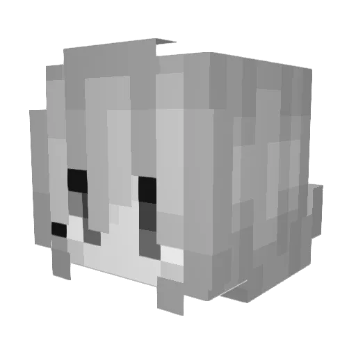 B1acked Minecraft avatar head, 3D render