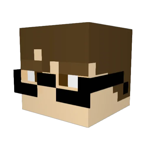 B1ck_ Minecraft avatar head, 3D render