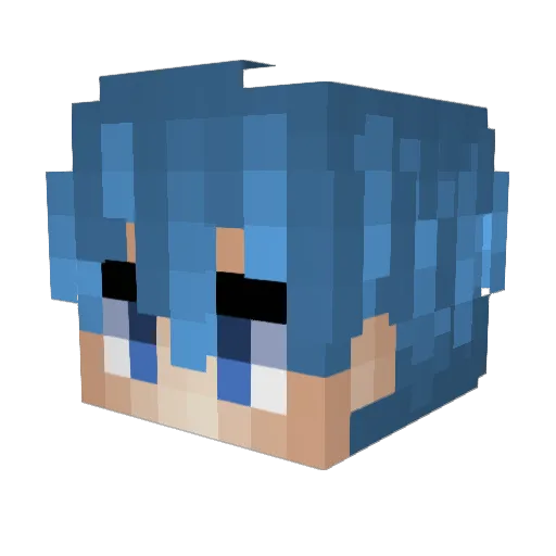B1eluu Minecraft avatar head, 3D render
