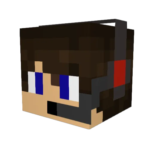 B1elzinho Minecraft avatar head, 3D render