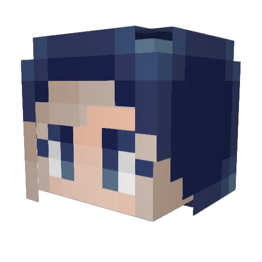 B1ouBu11e Minecraft avatar head, 3D render