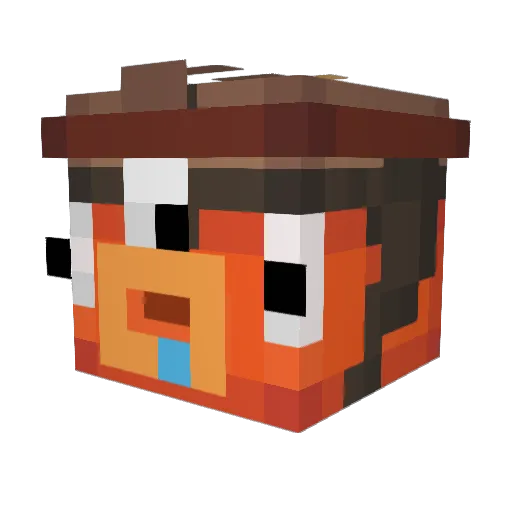 B1ted Minecraft avatar head, 3D render