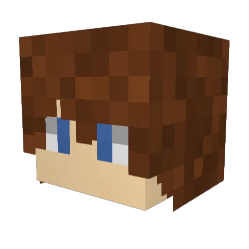 B1ueJ_ Minecraft avatar head, 3D render