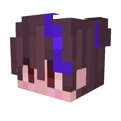 B1ue_Cherry Minecraft avatar head, 3D render