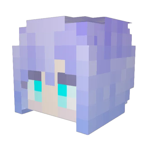 B1uecen Minecraft avatar head, 3D render