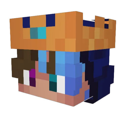 B1ueflame Minecraft avatar head, 3D render