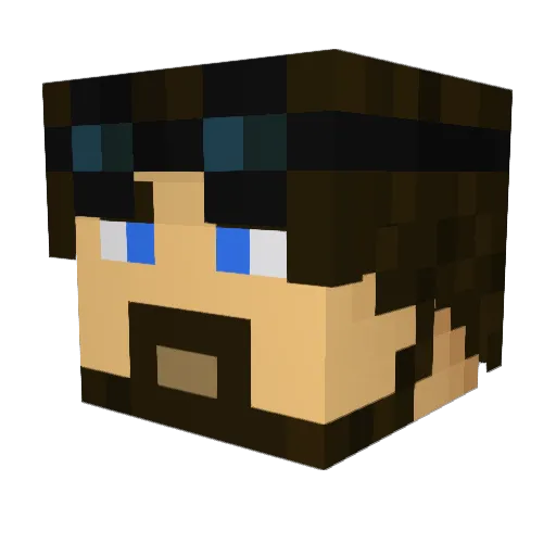 B2019 Minecraft avatar head, 3D render