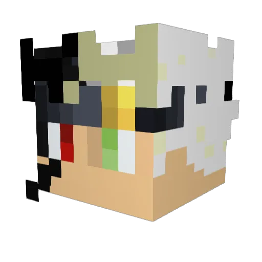 B2Ac6O7N4 Minecraft avatar head, 3D render