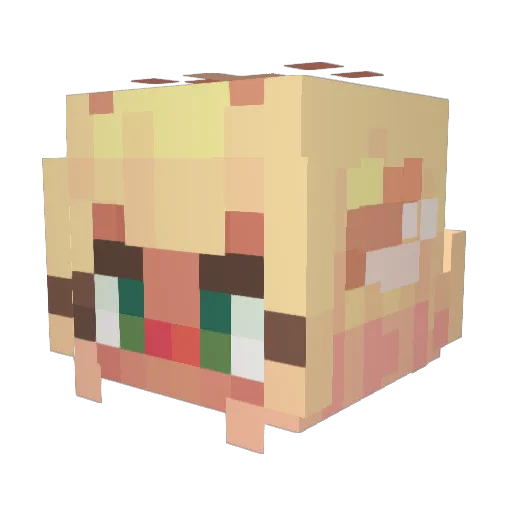 B33H0NK Minecraft avatar head, 3D render