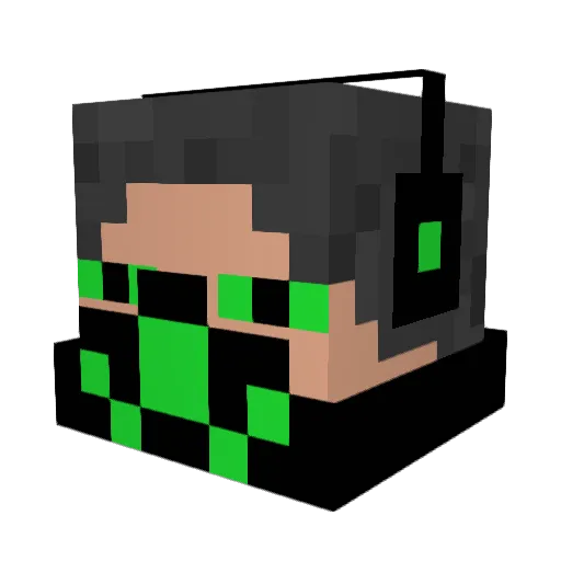 B3Ghost Minecraft avatar head, 3D render