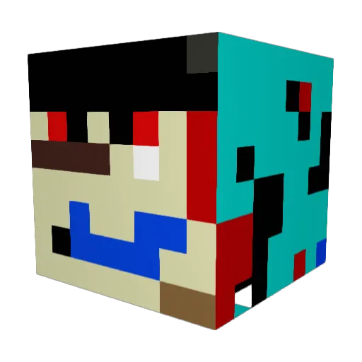 B3Md0Ix_0226 Minecraft avatar head, 3D render
