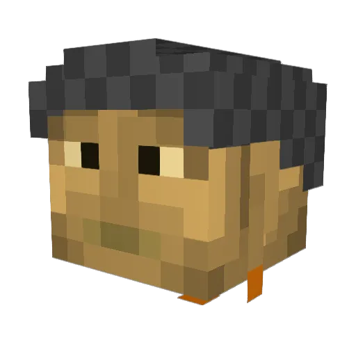 B3NC0 Minecraft avatar head, 3D render