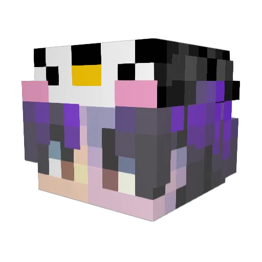 B3NDU Minecraft avatar head, 3D render