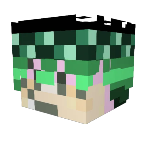 B3NXHO Minecraft avatar head, 3D render