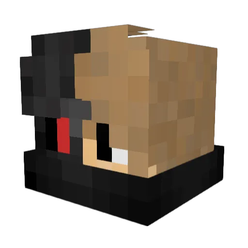 B3NZ1N Minecraft avatar head, 3D render