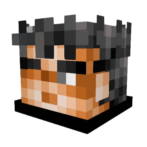 B3Z3RK3R Minecraft avatar head, 3D render