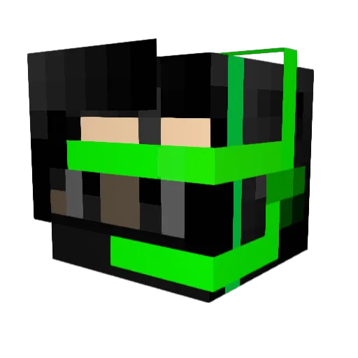 B3d1rhaxx Minecraft avatar head, 3D render