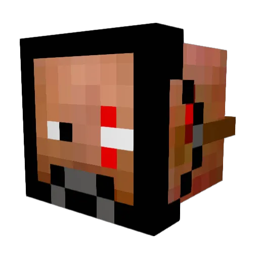 B3rbe Minecraft avatar head, 3D render