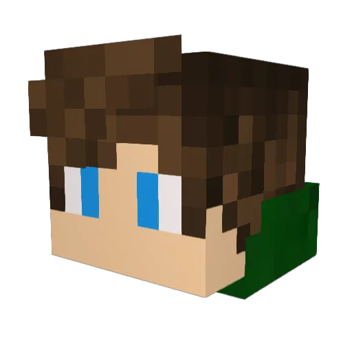 B3rndi Minecraft avatar head, 3D render