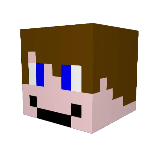 B44ery Minecraft avatar head, 3D render