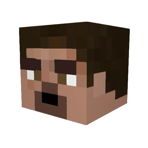 B4UGg3T33S Minecraft avatar head, 3D render