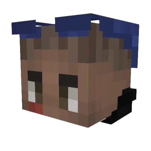 B4cca Minecraft avatar head, 3D render