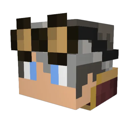 B4k0 Minecraft avatar head, 3D render