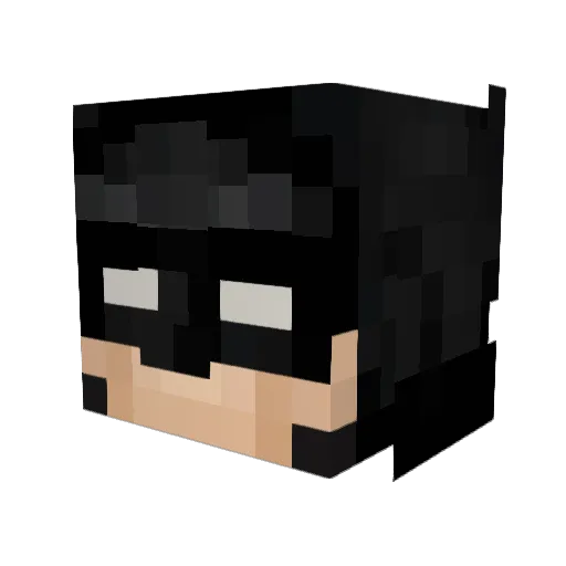 B4tm4n Minecraft avatar head, 3D render