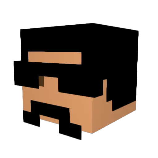 B777AV8R Minecraft avatar head, 3D render