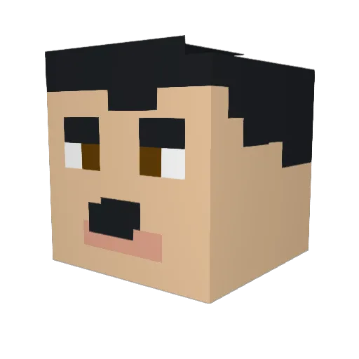 B7RaNi Minecraft avatar head, 3D render