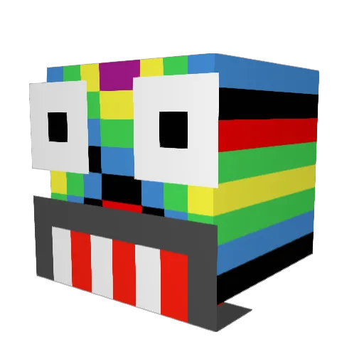 B9095 Minecraft avatar head, 3D render